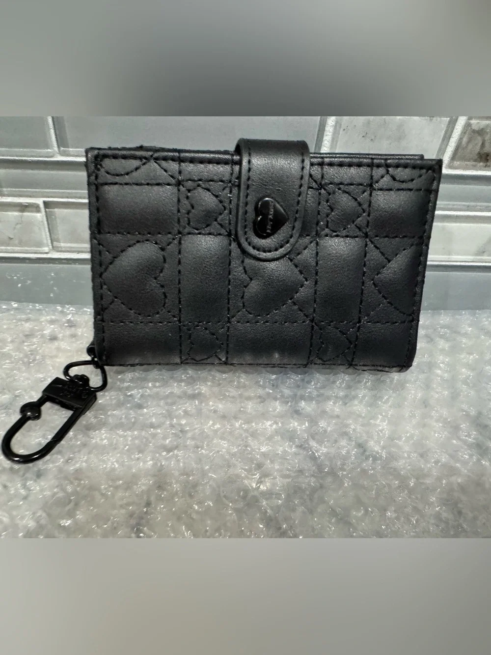 Betsey Johnson Black Bi-Fold quilted Wallet